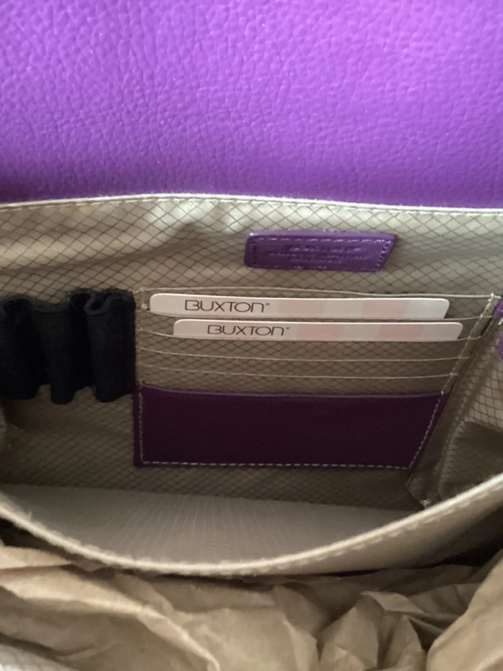 Buxton The Madison Tote Purple Leather Brief/Laptop Case Handbag💜🦋💜